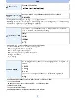 Предварительный просмотр 47 страницы Panasonic DMC-SZ5K Owner'S Manual