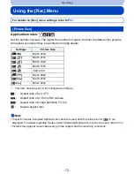 Предварительный просмотр 72 страницы Panasonic DMC-SZ5K Owner'S Manual