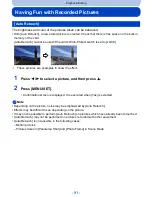 Предварительный просмотр 91 страницы Panasonic DMC-SZ5K Owner'S Manual