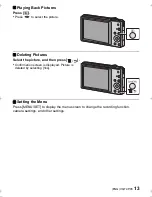 Предварительный просмотр 13 страницы Panasonic DMC-SZ9 Basic Operating Instructions Manual