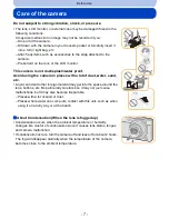 Предварительный просмотр 7 страницы Panasonic DMC-SZ9 Owner'S Manual