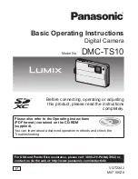 Panasonic DMC-TS10R Basic Operating Instructions Manual preview