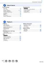 Предварительный просмотр 14 страницы Panasonic DMC-TZ110 Operating Instructions For Advanced Features