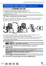 Предварительный просмотр 219 страницы Panasonic DMC-TZ110 Operating Instructions For Advanced Features