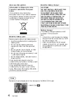 Preview for 4 page of Panasonic DMC-TZ3A - Lumix Digital Camera Operating Instructions Manual