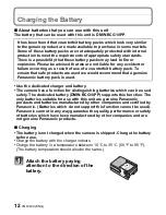 Preview for 12 page of Panasonic DMC-ZR3A Operating Instructions Manual