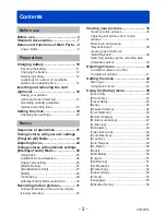 Preview for 2 page of Panasonic DMC-ZS25K Owner'S Manual