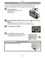 Preview for 22 page of Panasonic DMCFH22 - DIGITAL STILL CAMERA Operating Instructions For Advanced Features