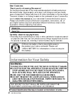 Preview for 2 page of Panasonic DMCFH22K Basic Operating Instructions Manual