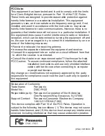 Preview for 3 page of Panasonic DMCFH22K Basic Operating Instructions Manual