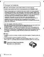 Предварительный просмотр 12 страницы Panasonic DMCFX700 - DIGITAL STILL CAMERA (Spanish) Instrucciones Básicas De Funcionamiento