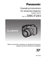 Предварительный просмотр 1 страницы Panasonic DMCFZ40 - DIGITAL CAMERA - ADVANCED FEATURES Operating Instructions Manual