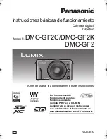 Panasonic DMCGF2K - DIGITAL STILL CAMERA Instrucciones Básicas De Funcionamiento preview