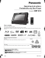 Preview for 1 page of Panasonic DMP-B15 - Portable Blu-ray Player Operating Instructions Manual