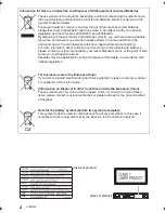 Предварительный просмотр 2 страницы Panasonic DMP-BBT01 Operating Instructions Manual