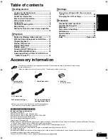 Preview for 3 page of Panasonic DMP-BD30 Operating Instructions Manual