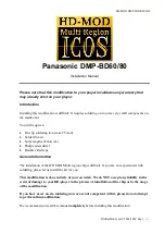 Preview for 1 page of Panasonic DMP-BD60 - Blu-Ray Disc Player Installation Manual