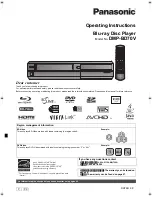 Panasonic DMP-BD70V - Blu-ray Disc/VHS Multimedia Player Operating Instructions Manual preview