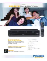 Preview for 1 page of Panasonic DMP-BD70V - Blu-ray Disc/VHS Multimedia Player Specifications