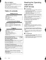 Preview for 2 page of Panasonic DMP-BD75 Basic Operating Instructions Manual