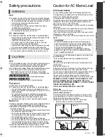 Preview for 3 page of Panasonic DMP-BD75 Operating Instructions Manual