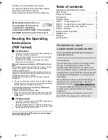 Preview for 2 page of Panasonic DMP-BD77 Basic Operating Instructions Manual