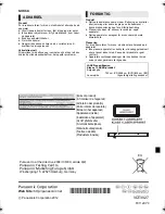 Preview for 112 page of Panasonic DMP-BD77 Basic Operating Instructions Manual