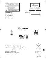 Preview for 112 page of Panasonic DMP-BD84 Basic Operating Instructions Manual