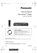 Panasonic DMP-BD90 Owner'S Manual preview