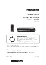 Preview for 1 page of Panasonic DMP-BD93 Owner'S Manual