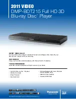 Preview for 1 page of Panasonic DMP-BDT215 Specifications