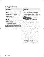 Preview for 2 page of Panasonic DMP-BDT220 Operating Instructions Manual