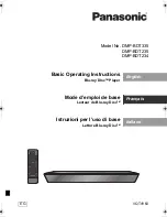 Preview for 1 page of Panasonic DMP-BDT234 Basic Operating Instructions Manual