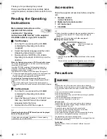 Preview for 4 page of Panasonic DMP-BDT234 Basic Operating Instructions Manual