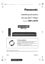 Preview for 1 page of Panasonic DMP-UB704 Operating Instructions Manual