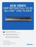 Panasonic DMPBDT300 - 3D BLU-RAY DISC PLAYER Specifications preview