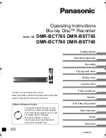 Panasonic DMR-BCT765 Operating Instructions Manual preview