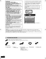 Preview for 2 page of Panasonic DMR-BW500 Operating Instructions Manual