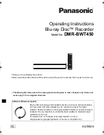 Panasonic DMR-BWT450 Operating Instructions Manual preview