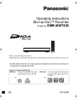 Preview for 1 page of Panasonic DMR-BWT835 Operating Instructions Manual