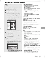 Предварительный просмотр 27 страницы Panasonic DMR-BWT945 Operating Instructions Manual