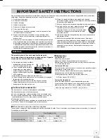 Preview for 3 page of Panasonic DMR-EZ48 Operating Instructions Manual