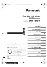 Предварительный просмотр 1 страницы Panasonic DMR-HST270 Operating Instructions Manual