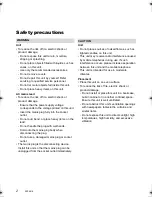 Preview for 2 page of Panasonic DMR-HWT250 Operating Instructions Manual