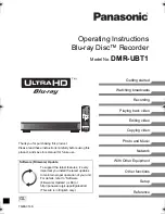 Panasonic DMR-UBT1 Operating Instructions Manual preview