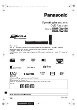 Panasonic DMR-XW480 Operating Instructions Manual preview