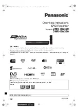 Preview for 1 page of Panasonic DMR-XW480 Operating Instructions Manual