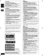 Предварительный просмотр 2 страницы Panasonic DMREH60 - DVD RECORDER DECK Operating Instructions Manual