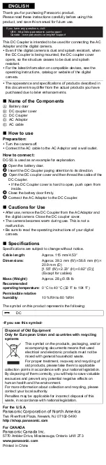 Preview for 3 page of Panasonic DMW-DCC17 User Manual