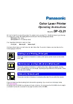 Panasonic DP-CL21 Series Operating Instructions Manual preview